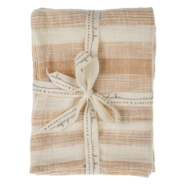 Cabana Stripe Tea Towel Set of 2 | Terracotta