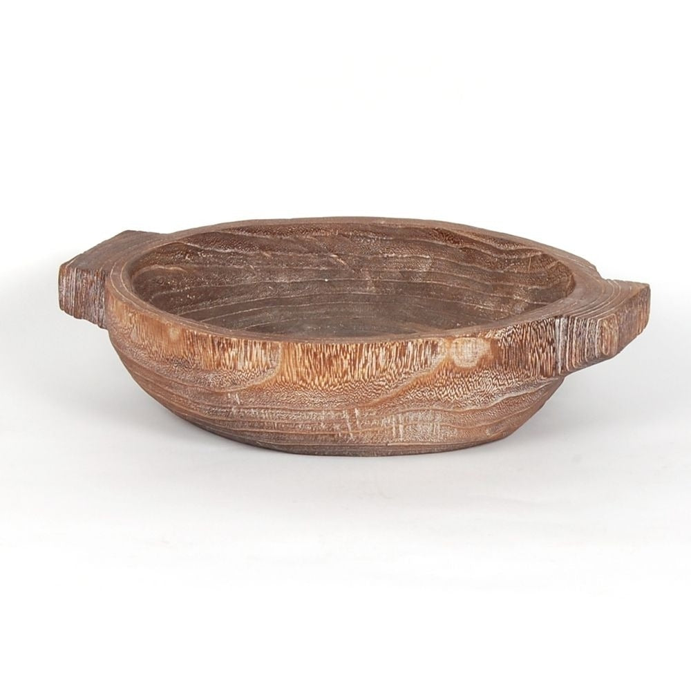 Round Wood Bowl w/ Handles PickitFence Pembroke