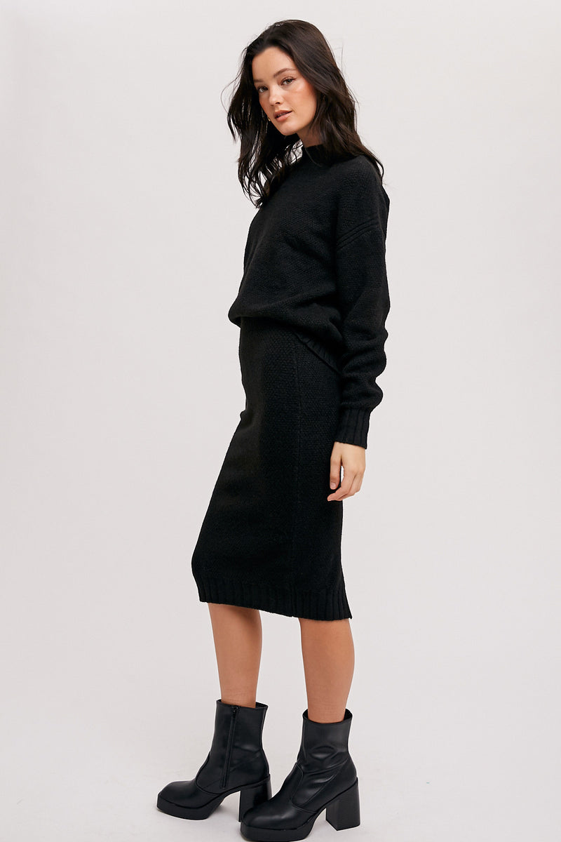 Amber Sweater Skirt | Black - FINAL SALE