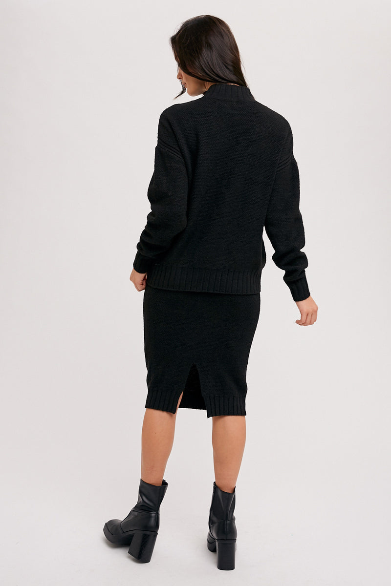 Amber Sweater Skirt | Black - FINAL SALE
