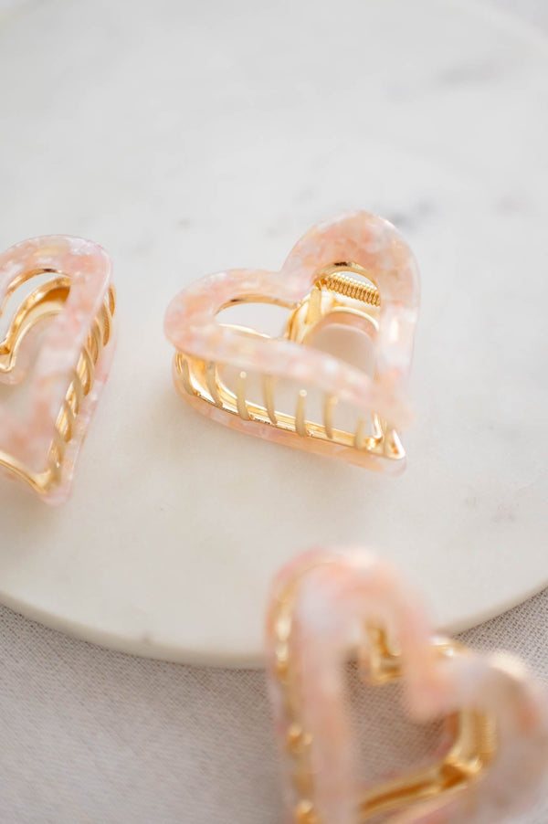 Barbays Gold Plated Heart Clip | Pink