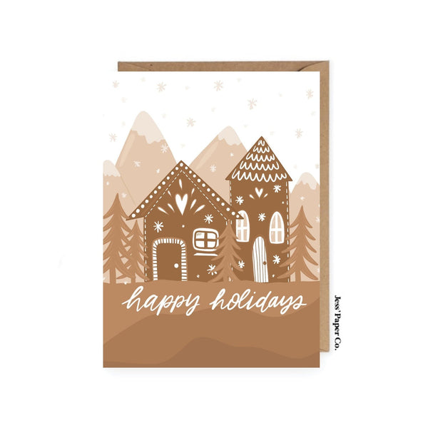 Gingerbread Happy Holidays Card - FINAL SALE