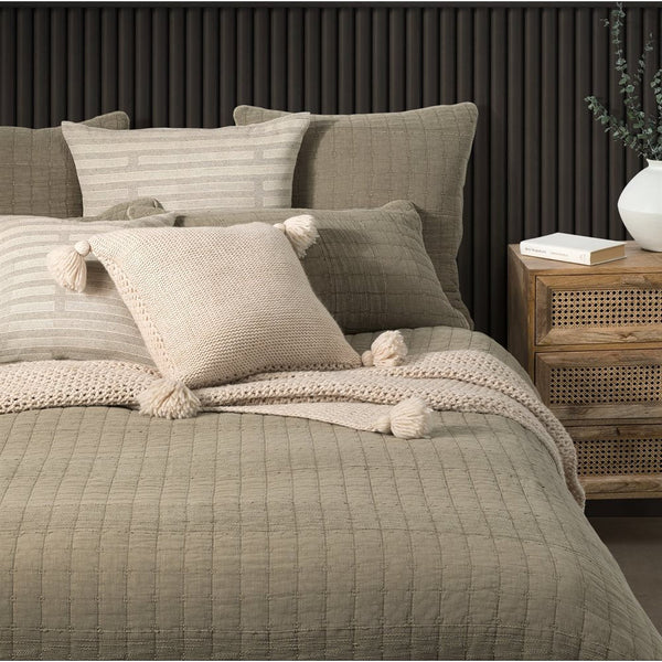 Moss Taupe Coverlet | Double/Queen