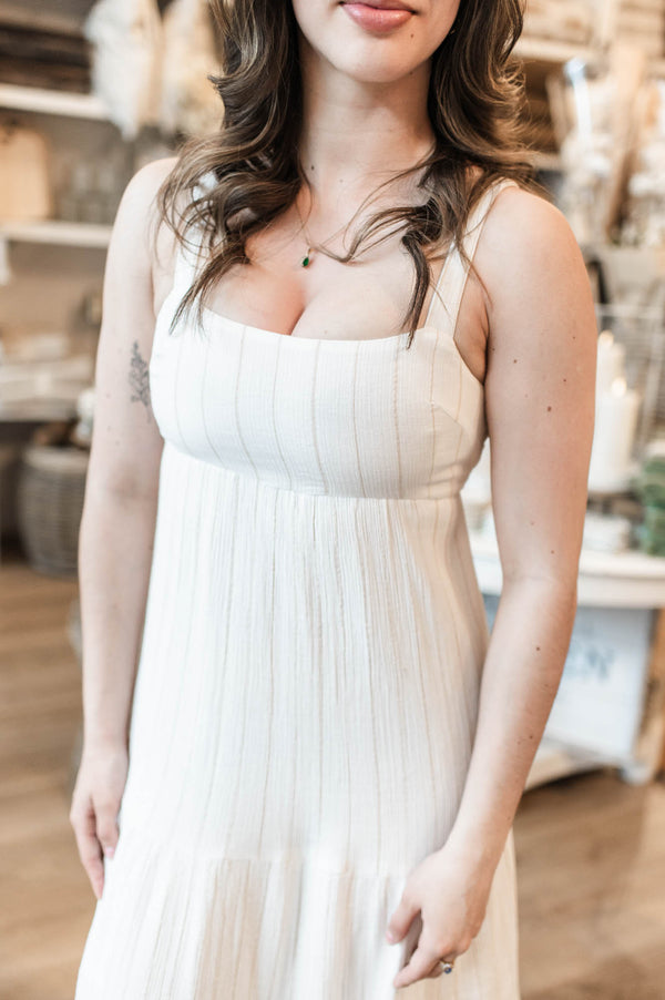 Solara Stripe Dress | White Nougat