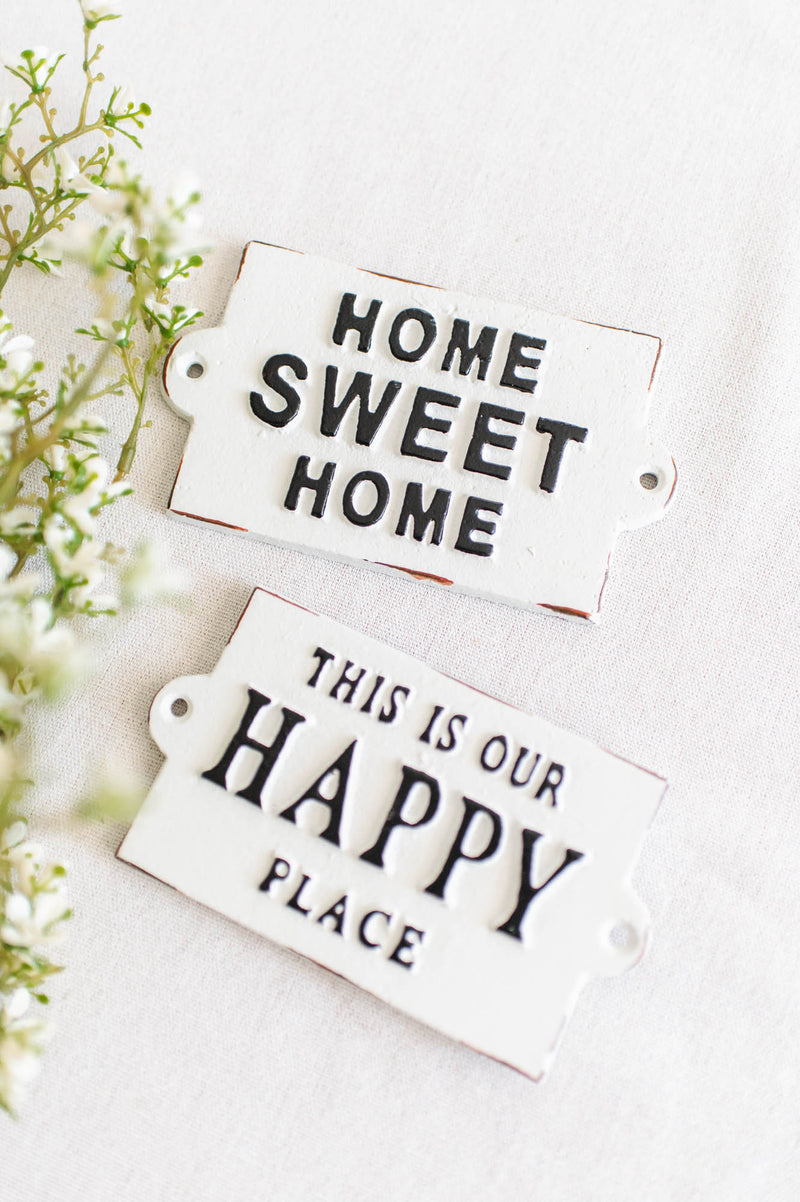 Home Sweet Home Plaque | White