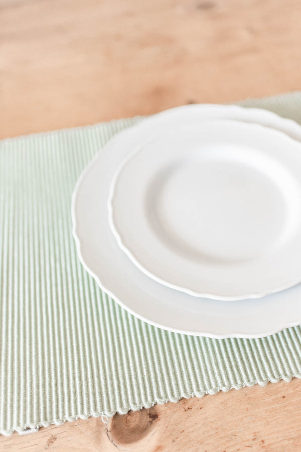 Ribbed Solid Placemats | Seafoam