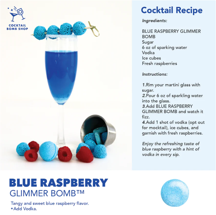 Cocktail Bombs | Blue Raspberry Glimmer
