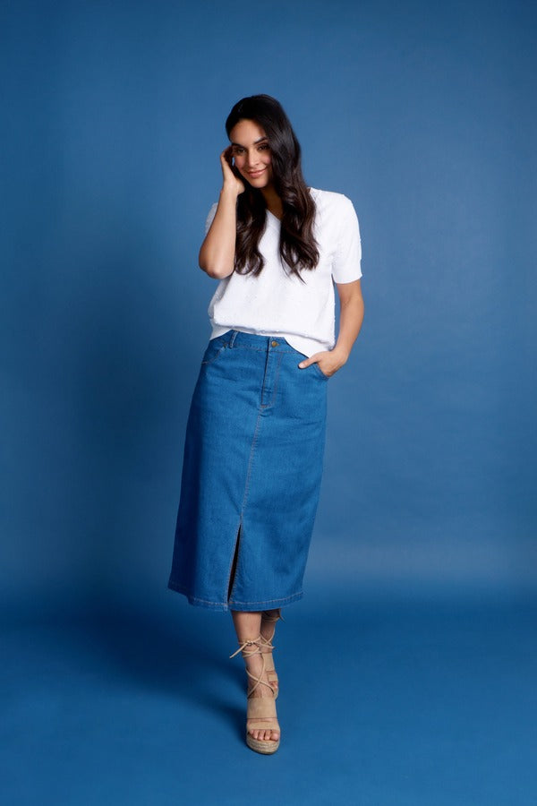 Bailey Skirt | Denim Blue