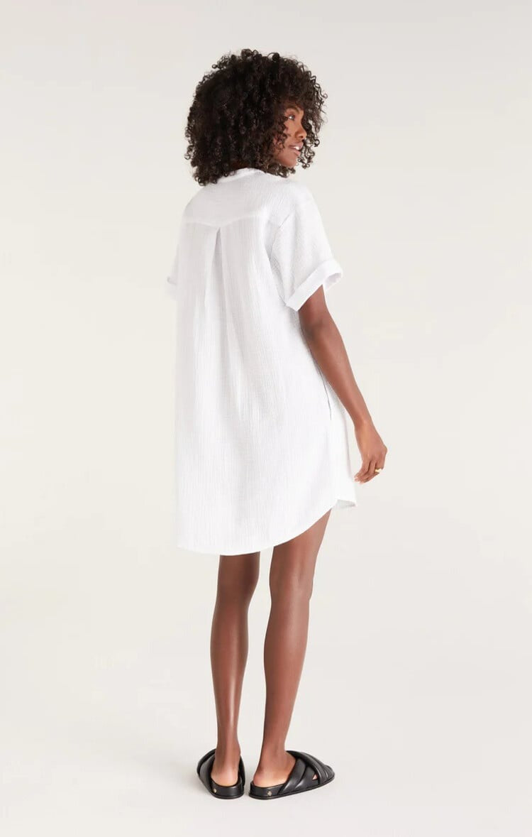 Talia Gauze Dress | White