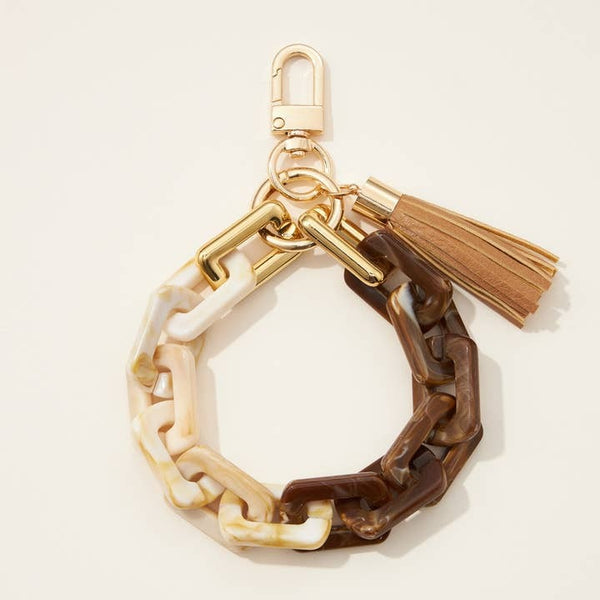 Chain Keychain | Brown/Cream