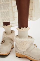 Beloved Waffle Knit Ankle Sock | Ivory