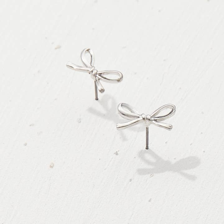 Bow Earrings | Silver