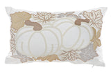 Embroidered Pumpkin Pillow | White & Beige