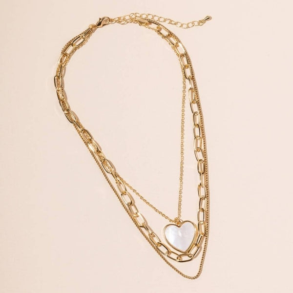 Layered Heart Necklace | Gold