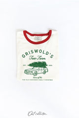 Griswold's Tree Farm Ringer Tee | Natural/Red