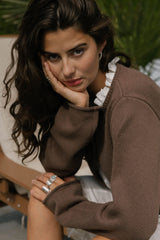 Lacy Cardigan | Warm Brown