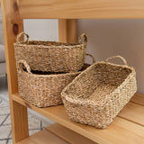 Rectangular Seagrass Basket w/ Handles | Natural