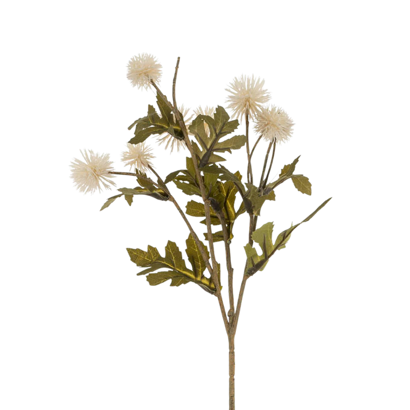 Pom Pom Floral Stem | White