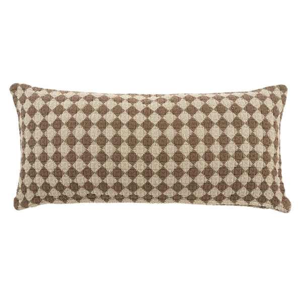 Check Weave Cushion 14x31 | Brown