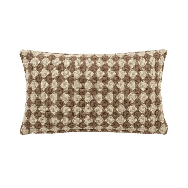 Check Weave Cushion 12x21 | Brown