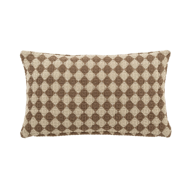 Check Weave Cushion 12x21 | Brown