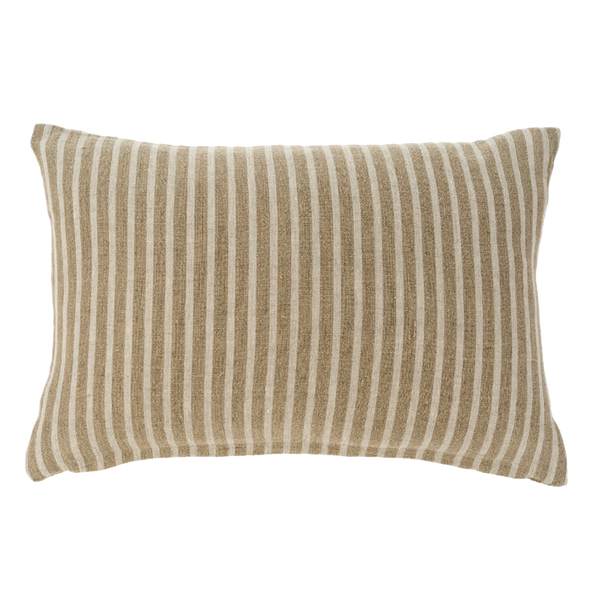 Pinstripe Linen Cushion 16x24 | Natural