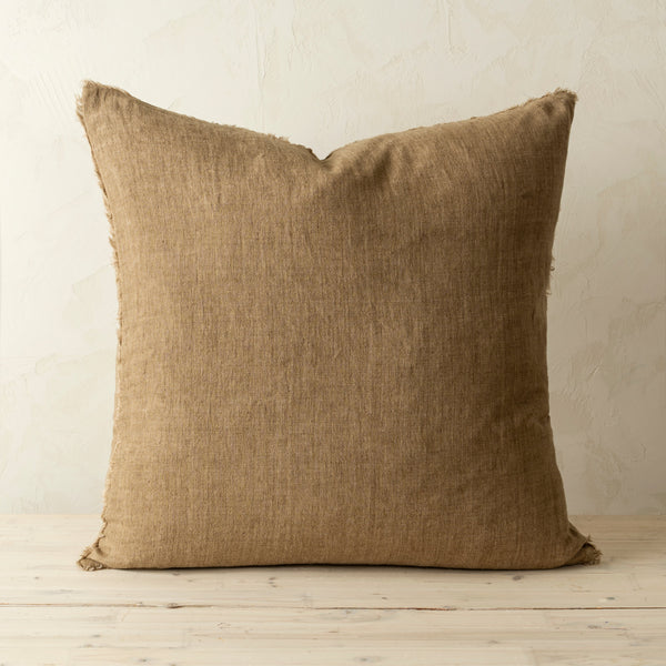 Lina Linen Cushion 24x24 | Hazelnut