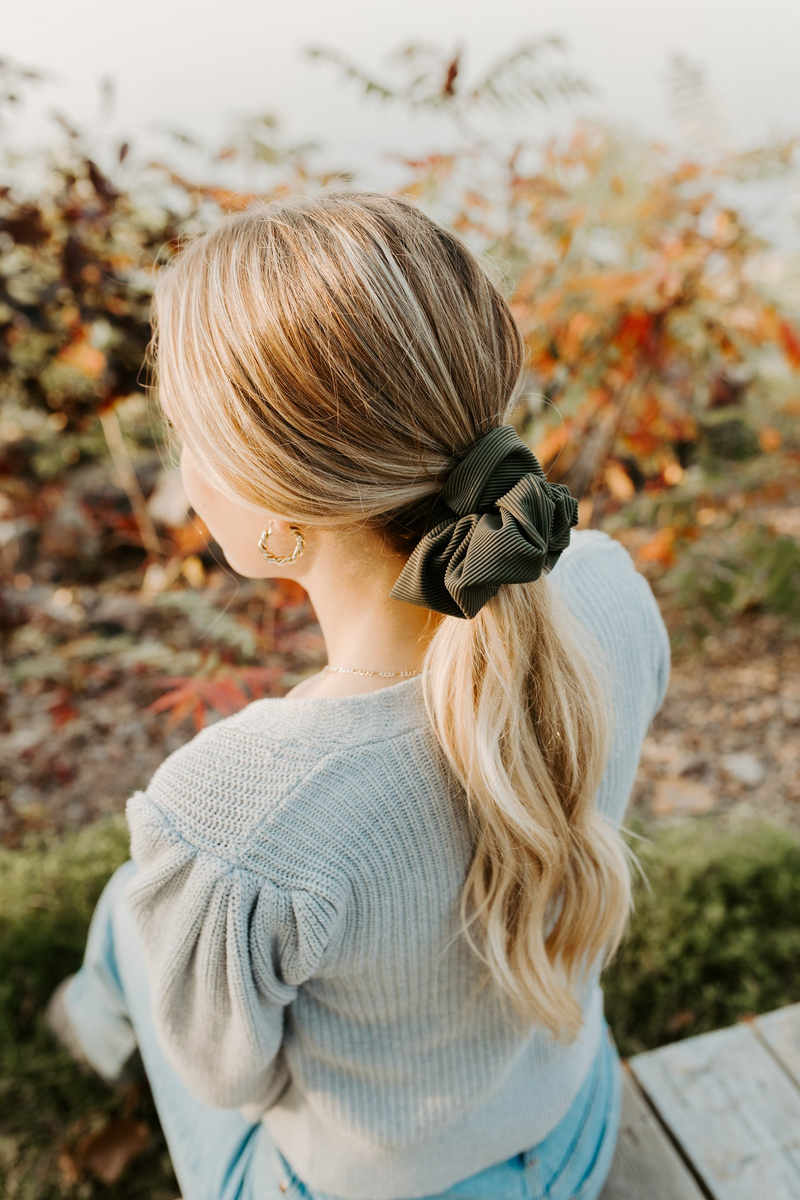 Barbays Scrunchie | Olive Tricot