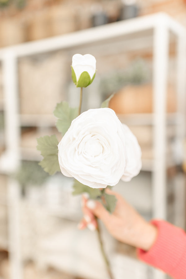 Fresh Touch White Ranunculus Spray | 24"