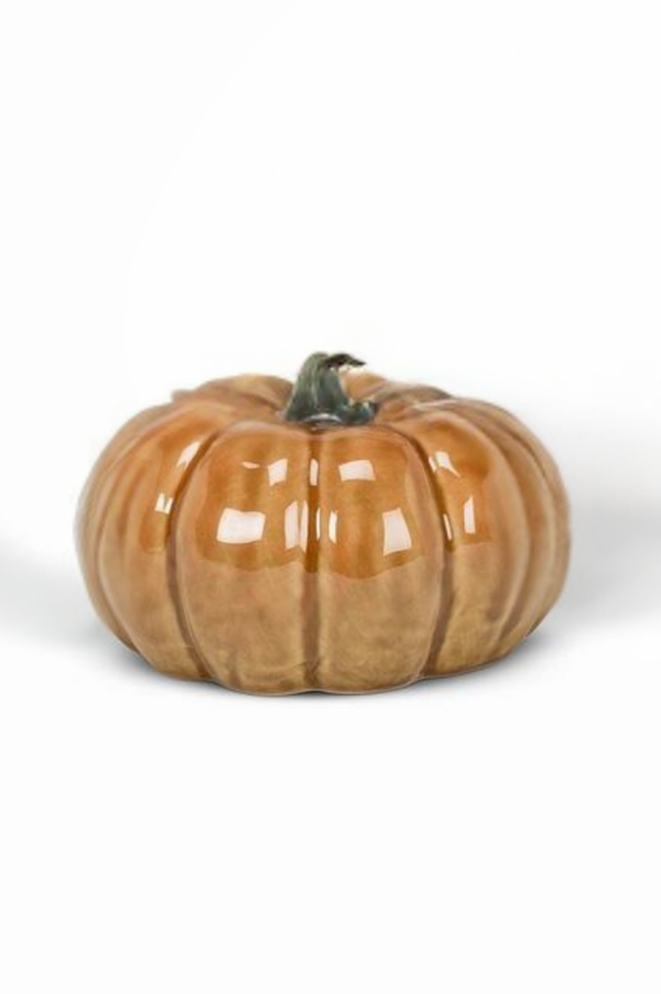 Orange Porcelain Pumpkin | Small
