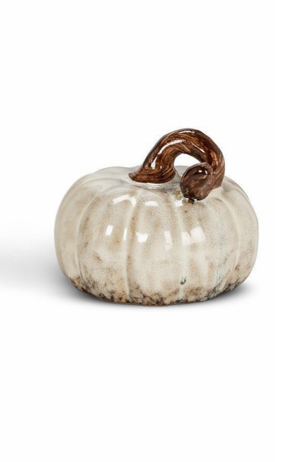 Ivory Porcelain Pumpkin | Mini