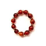 Retro Classic Beaded Bracelet | Amber & Gold