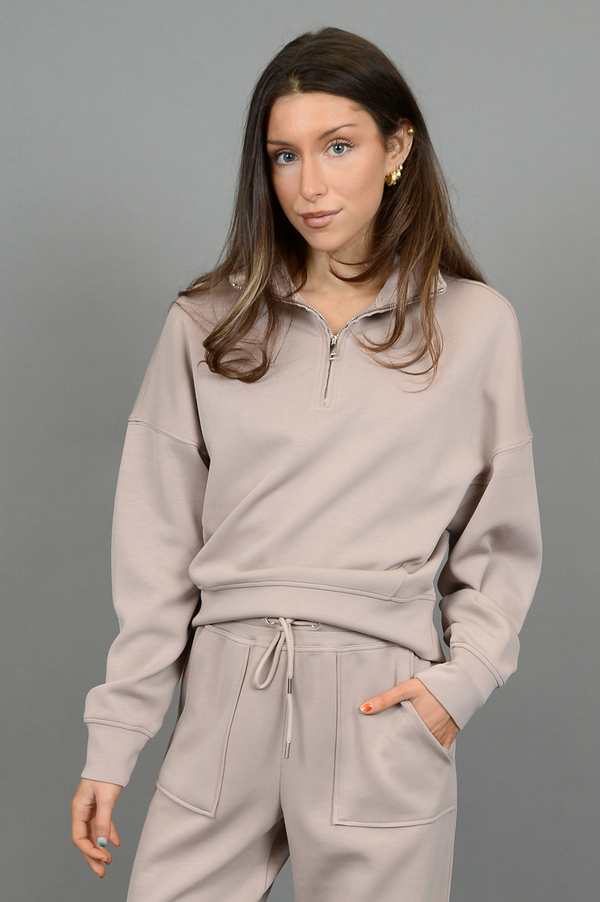 Mailyn Half-Zip Pullover | Taupe