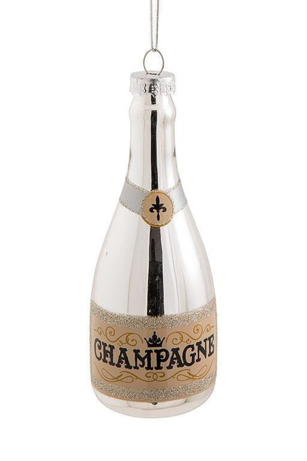 Champagne Bottle Ornament | Silver