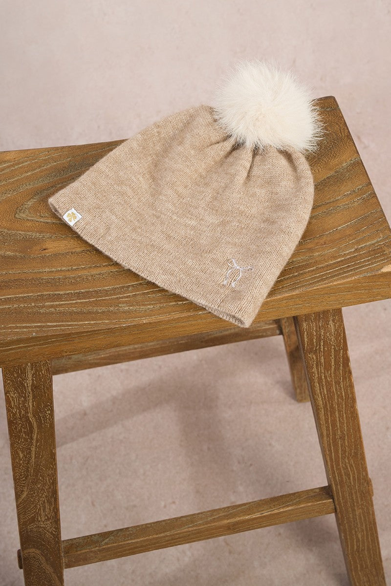 Pom Pom Beanie | Beige