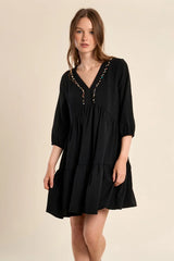Alexandra Beaded Dress | Black