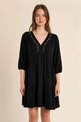Alexandra Beaded Dress | Black