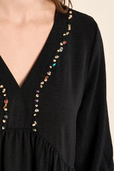 Alexandra Beaded Dress | Black