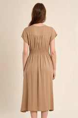 Christa Midi Dress | Beige
