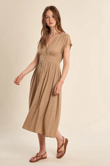 Christa Midi Dress | Beige
