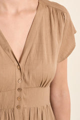 Christa Midi Dress | Beige