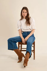Molly Bracken Cropped Jeans | Denim Blue