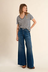 Cara Tee | Navy Stripe