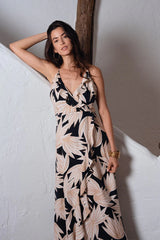 Ava Maxi Dress | Black & Beige