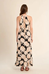 Ava Maxi Dress | Black & Beige