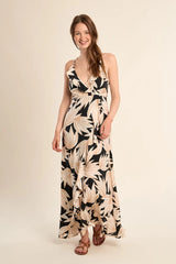 Ava Maxi Dress | Black & Beige