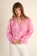 Megan Embroidered Blouse | Pink