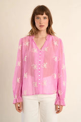 Megan Embroidered Blouse | Pink