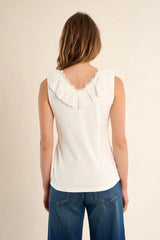 Shea Ruffle Tank | Ecru