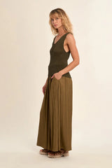 Mila Knit Tank | Khaki